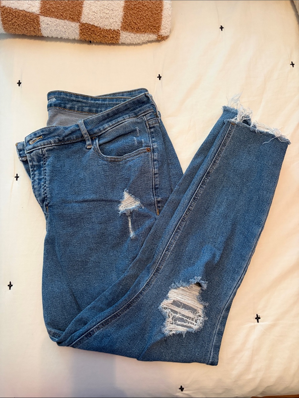 Old Navy Rockstar Skinny Distressed Jeans - Blue